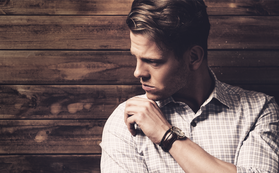 man using lather and wood aftershave balm