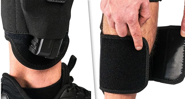 velcro ankle holster soft neoprene pad to protect ankle and strong velcro