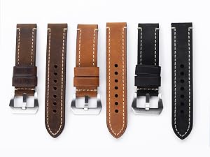 Berfine Thick Vintage Crazy Horse Leather Watch Bands Straps for Panerai for Men 20mm 22mm 24mm