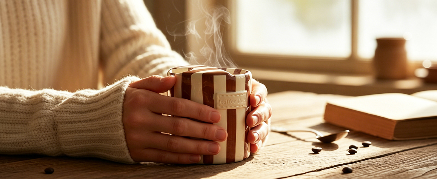 10oz Ceramic Coffee Mug with Sip Hole