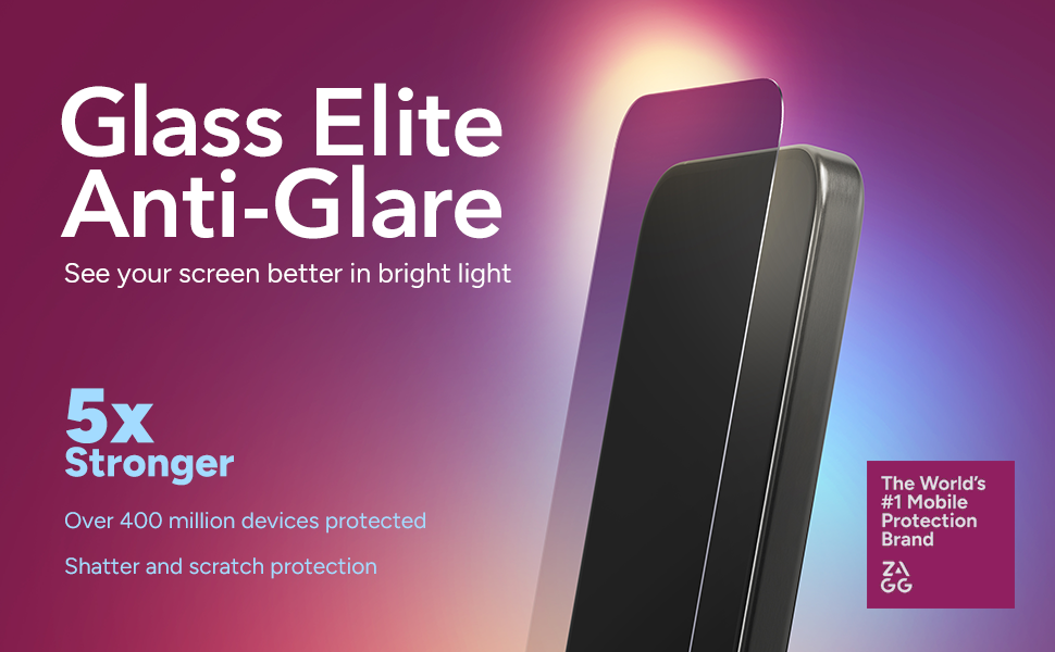 Glass Elite Anti-Glare Screen Protectors | iPhone, Samsung | ZAGG