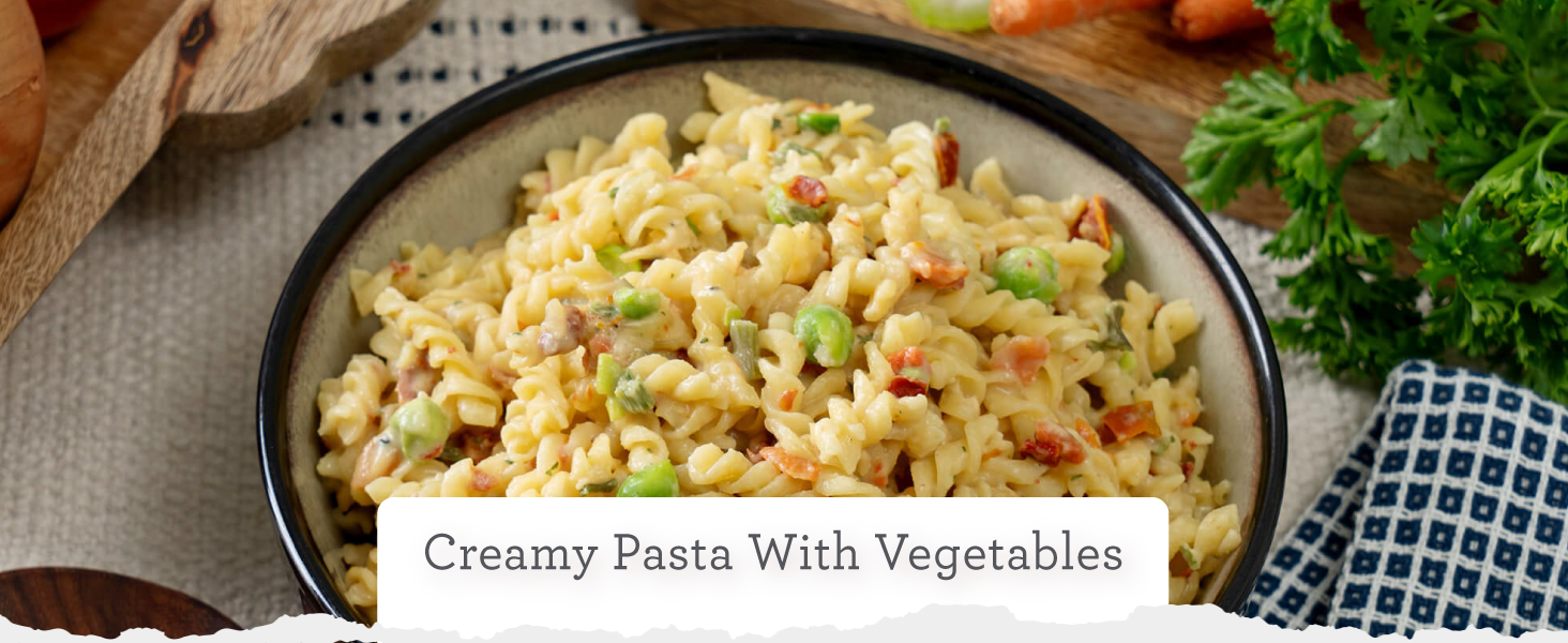 creamy pasta with vegetables