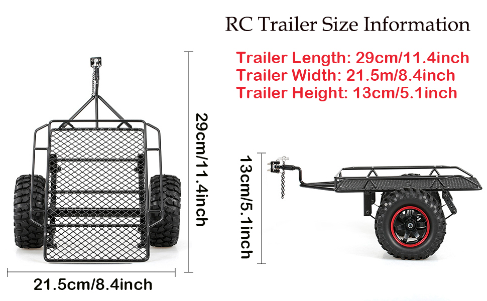 RC Trailer RC Car Trailer Heavy-Duty Trailer Cargo Carrier RC Carrier