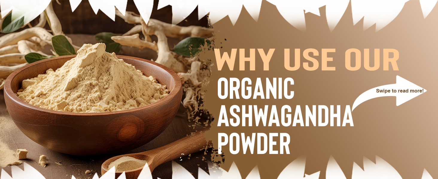 Organic ashwagandha powder made from pure withania somnifera root