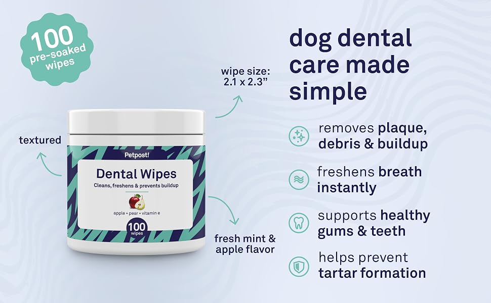 Dental wipes that help remove plaque, reduce buildup and support healthy gums