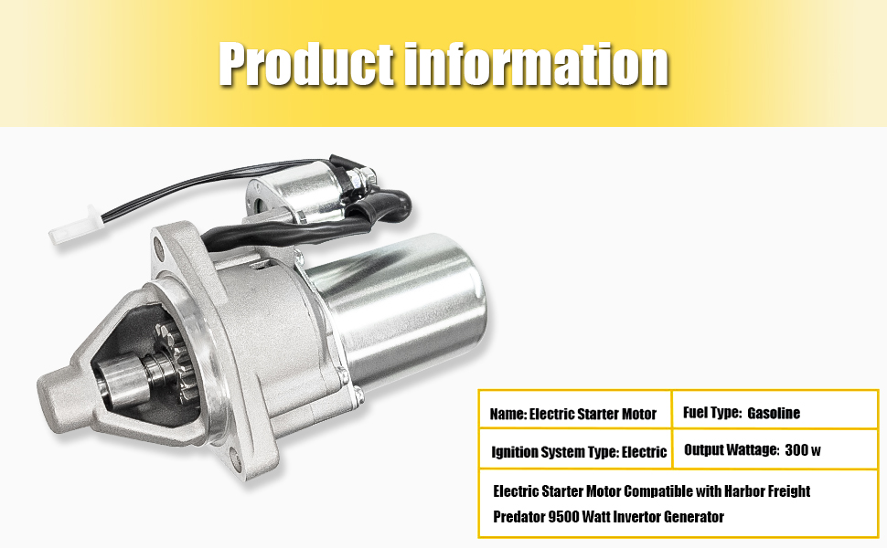 Electric Starter Motor with 2 Wire Plug