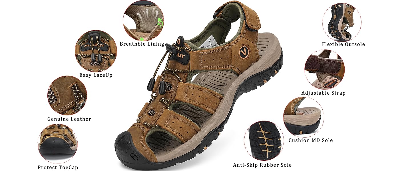 FLARUT mens sandals details