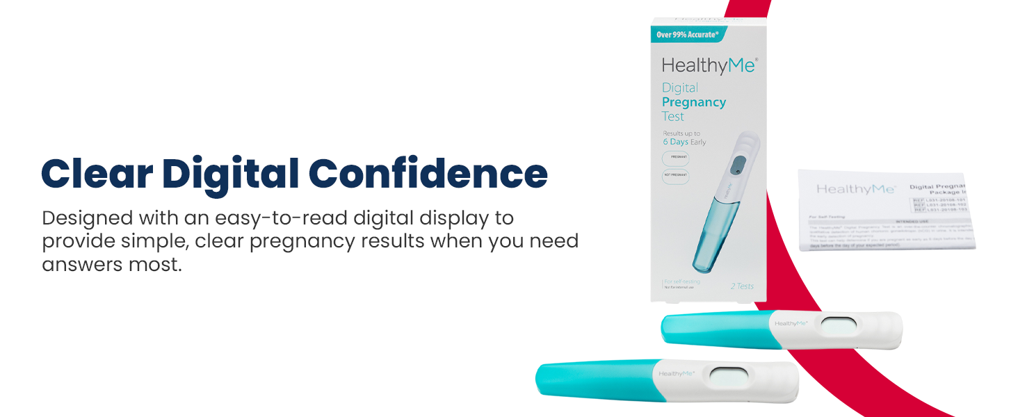 Digital pregnancy test with easy to read display for clear at home pregnancy test results
