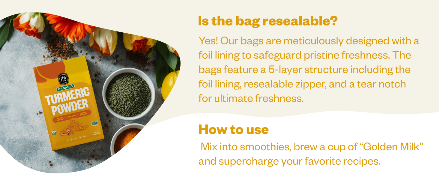 The bag is resealable for freshness