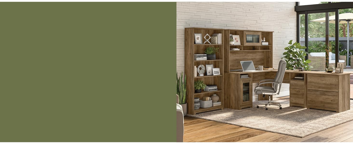 l shaped desk with hutch corner computer bookcase bookshelf drawers storage home office furniture