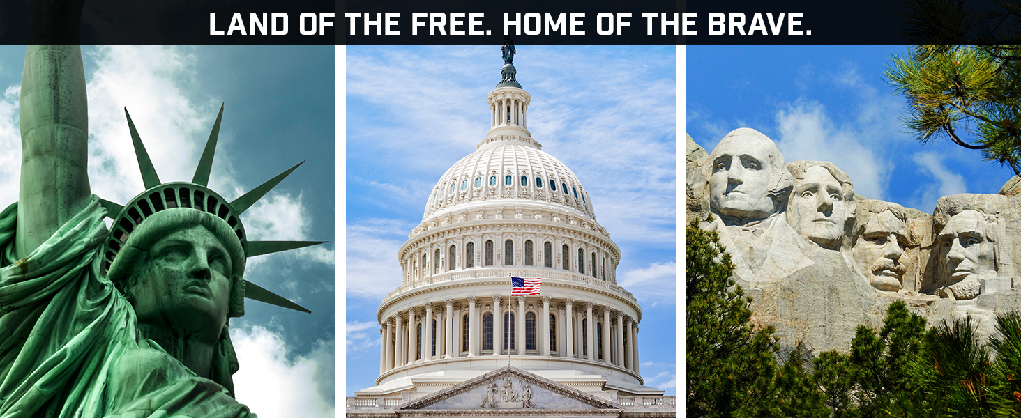 collage, land of the free, home of the brave