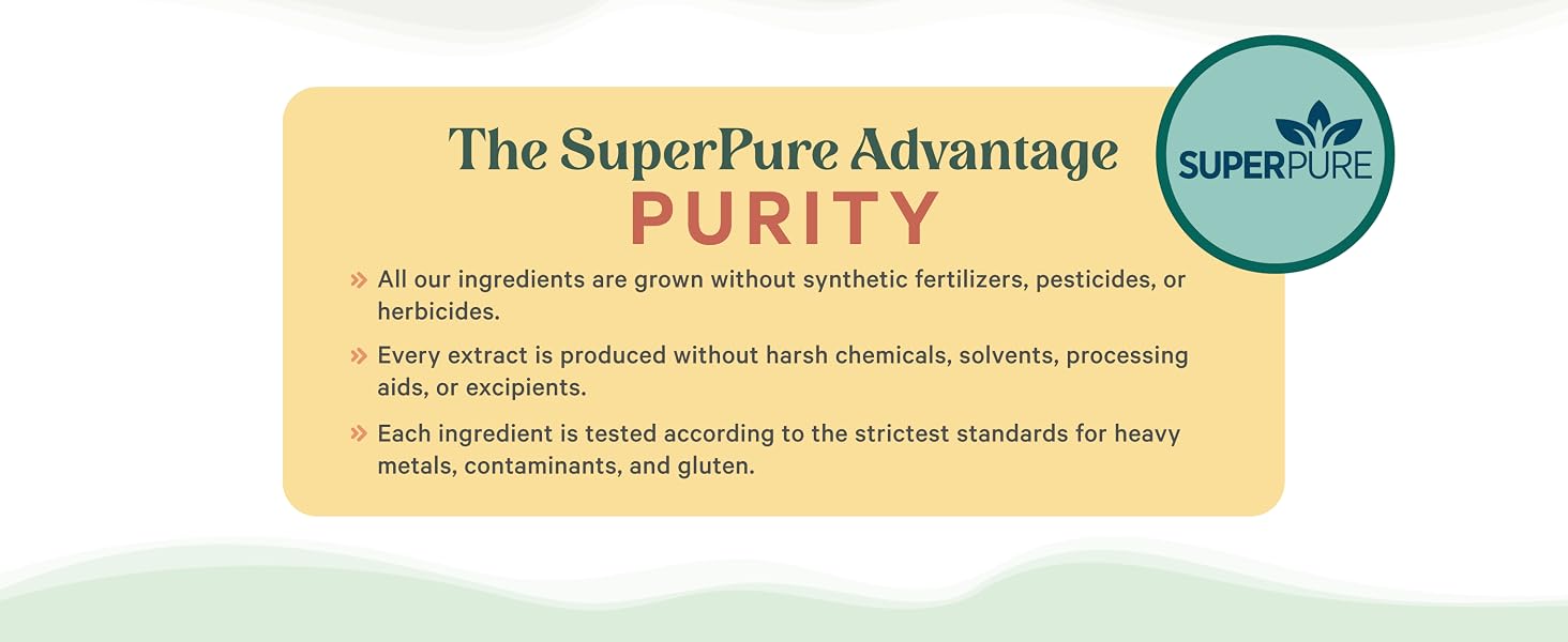 All our ingredients are grown without synthetic fertilizers, pesticides, or herbicides