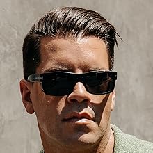 Close up of a model with Clay Pomade-styled hair