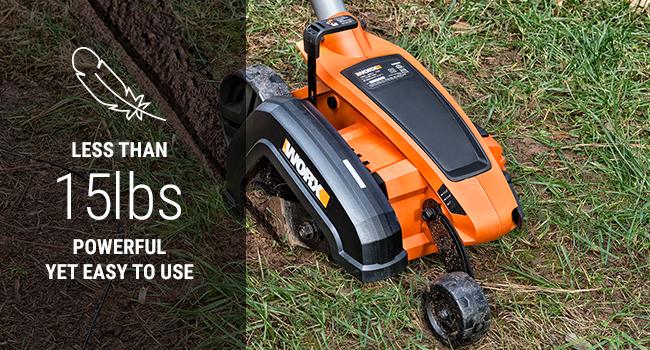 lawn edger, electric lawn edger, garden edger, lawn edging tool, grass edger, battery powered