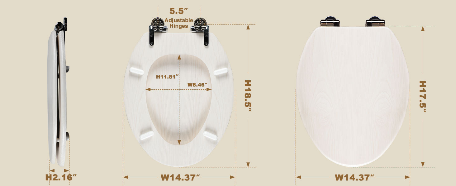 wooden toilet seat elongated