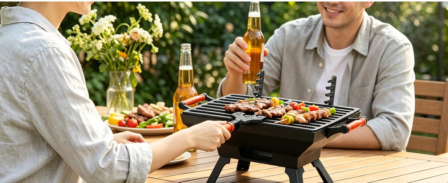 exquisite cast iron bbq grill with high quality material easy to control when use it outdoors