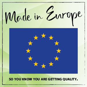 EU Flag text made in Europe so you know you are getting quality