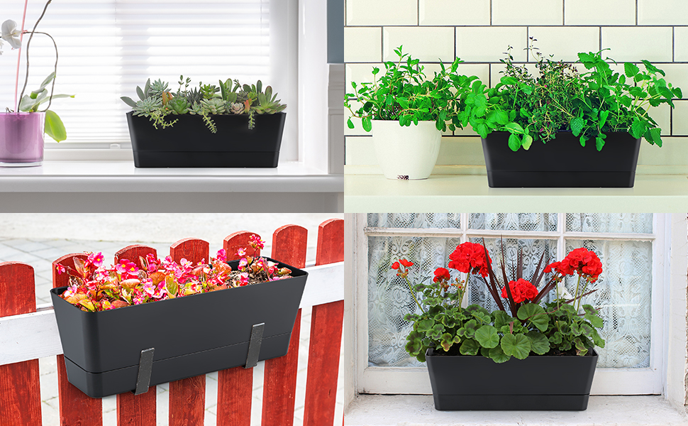 Rectangular Plant Pot-2-Black