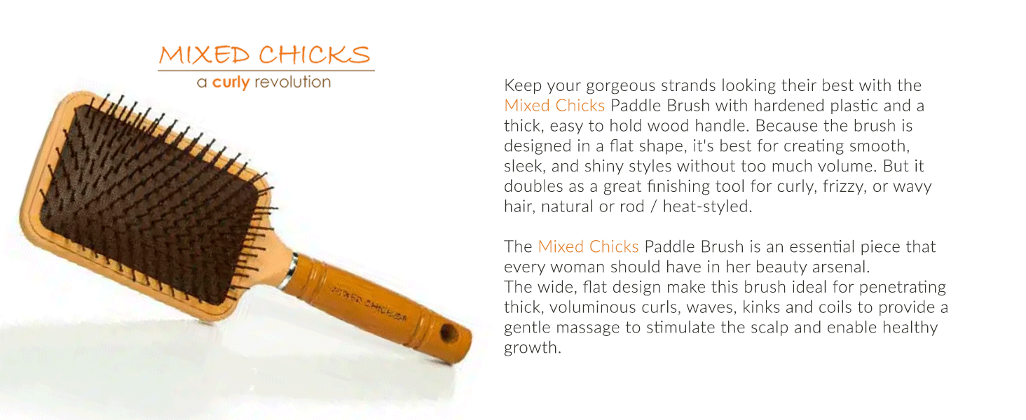 Paddle brush for thick curly black hair brush with wooden handle detangler detangling hair brush