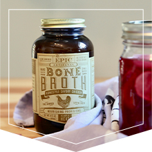 Two EPIC artisanal bone broth jars