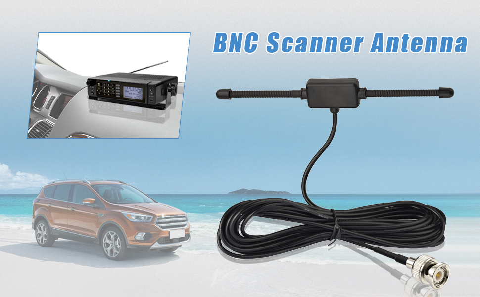 Bingfu Police Scanner Adhesive Mount Antenna Vehicle Ham Radio Mobile Scanner BNC Dipole Antenna