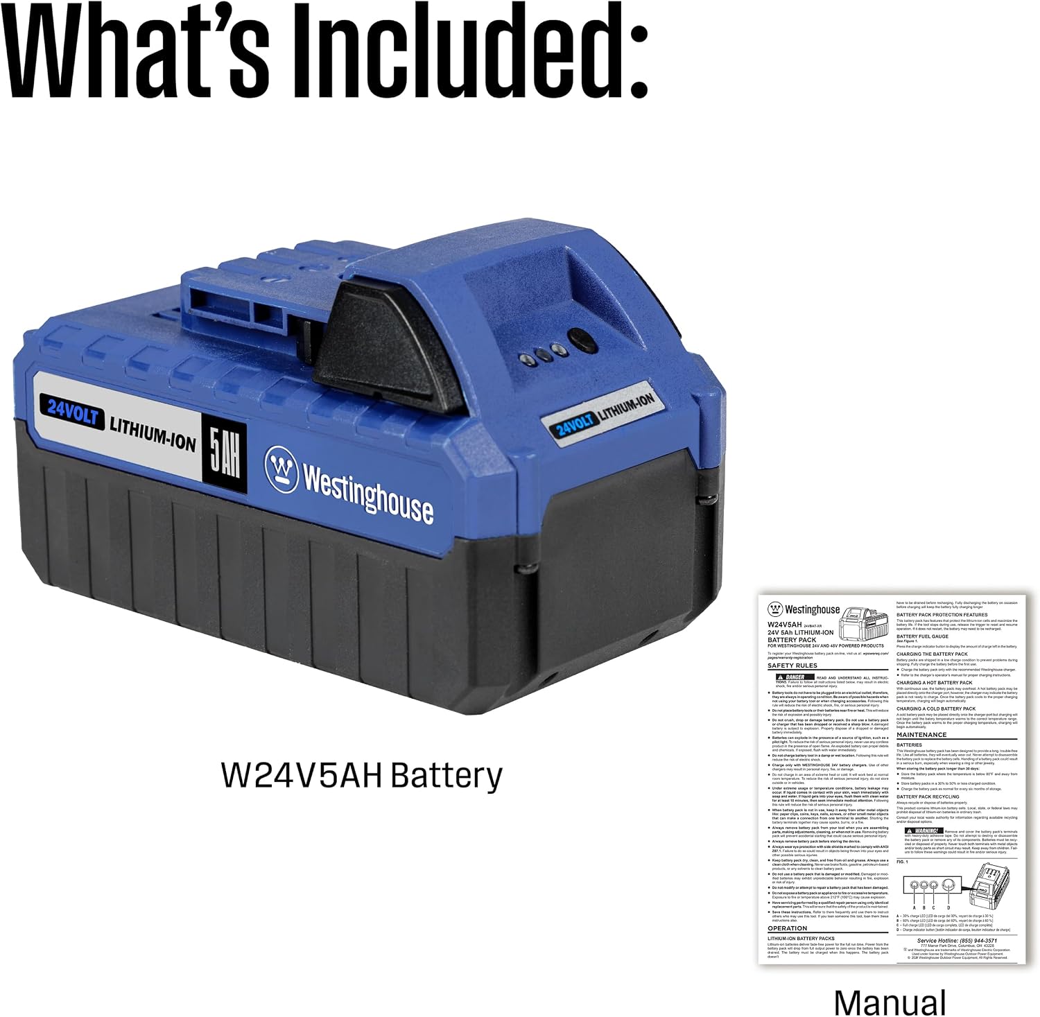 Westinghouse WSnow11S 24V Cordless Snow Shovel 11 Inch Kit, 24V 4Ah Battery, Fast Charger, Electric Snow Shovel with 20ft Throwing Distance, Plows 75lbs/min, Compatible with Snow Joe Batteries