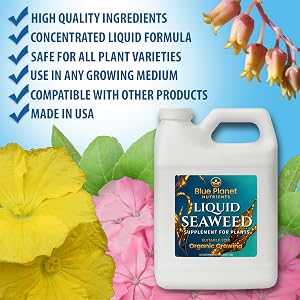 Blue Planet Nutrinets list of attributes for Liquid Seaweed