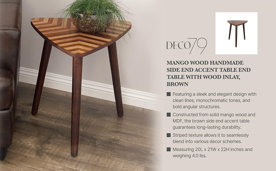 Deco 79 Modern Brown Accent Table