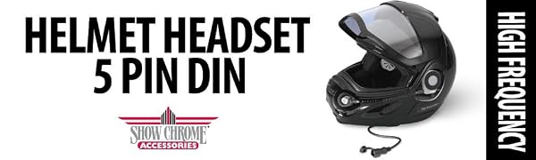 13-201 Show Chrome Helmet Headset 5 Pin Din
