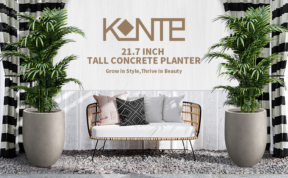 outdoor concrete planter pot