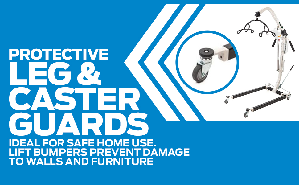 Protective leg and caster guards to protect furniture and walls