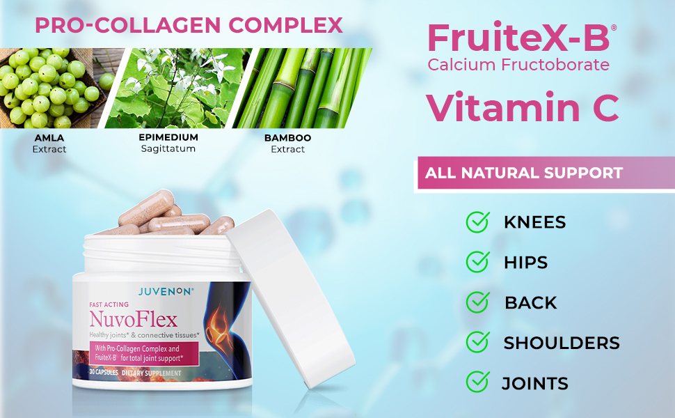 NuvoFlex joint support capsules for knees, hips, shoulders, and back health