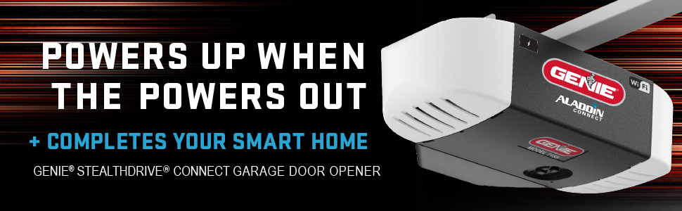 Genie Stealth Drive Connect smart garage door opener with battery back, works with alexa