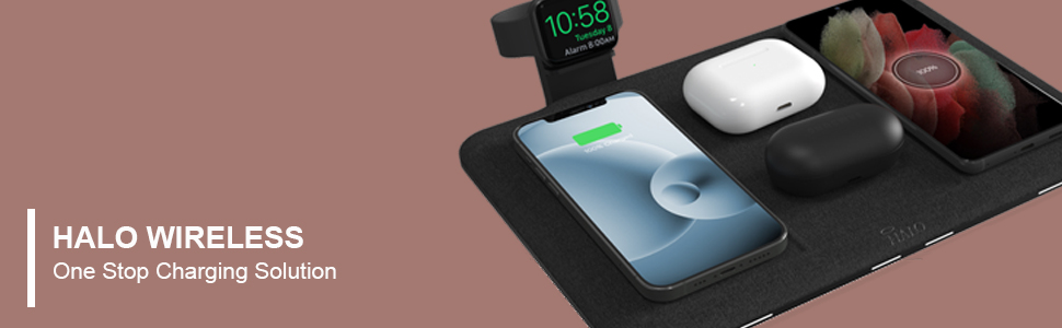 halo wireless charging pad; qi wireless charging pad, halo charging pad; fast wireless charging