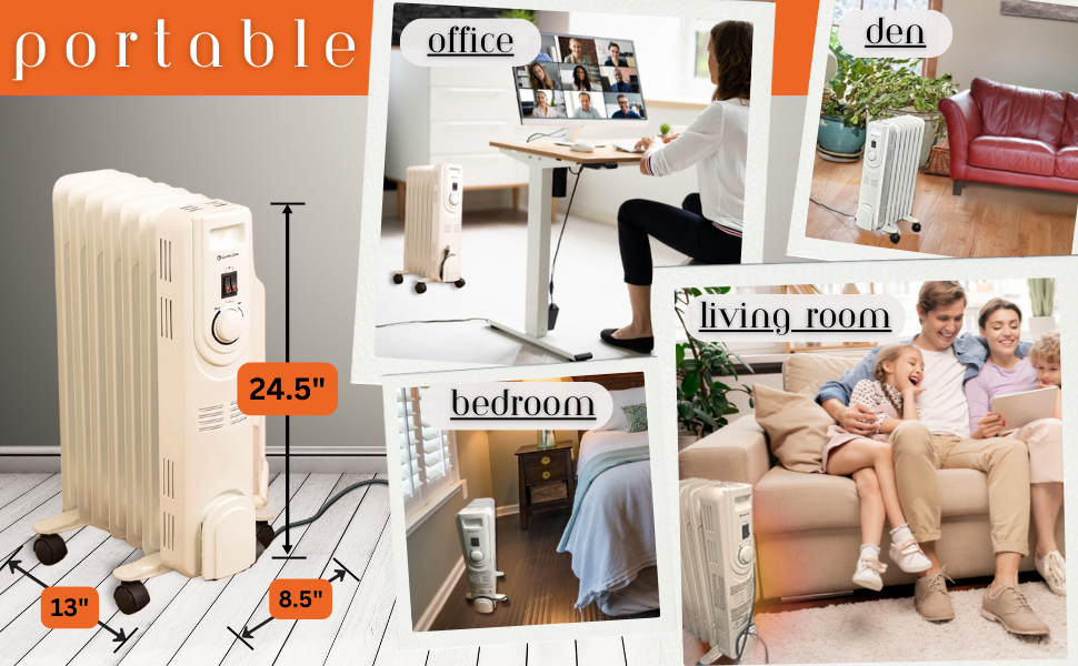 portable radiator heater is great for living room bedroom workshop den