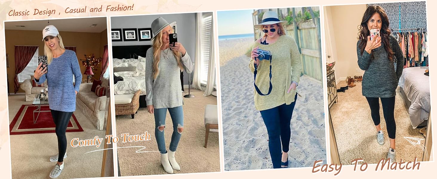 long sleeve tunic shirts for women tunics to wear with leggings
