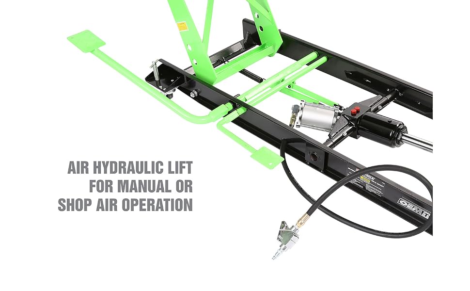 Air hydraulic motorcycle lift