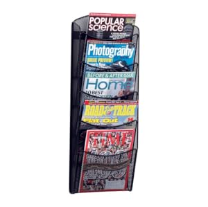 magazine rack, rack, magazine, five pocket, organization, office, lounge, mesh
