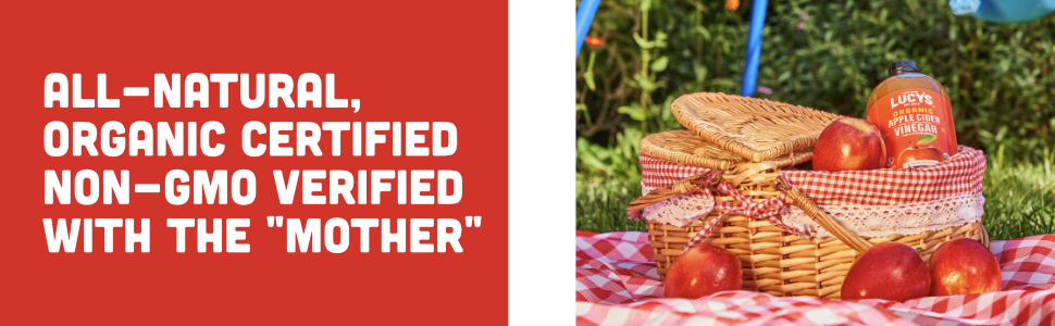 All Natural, Organic Certified, Non-gmo verified, with the mother