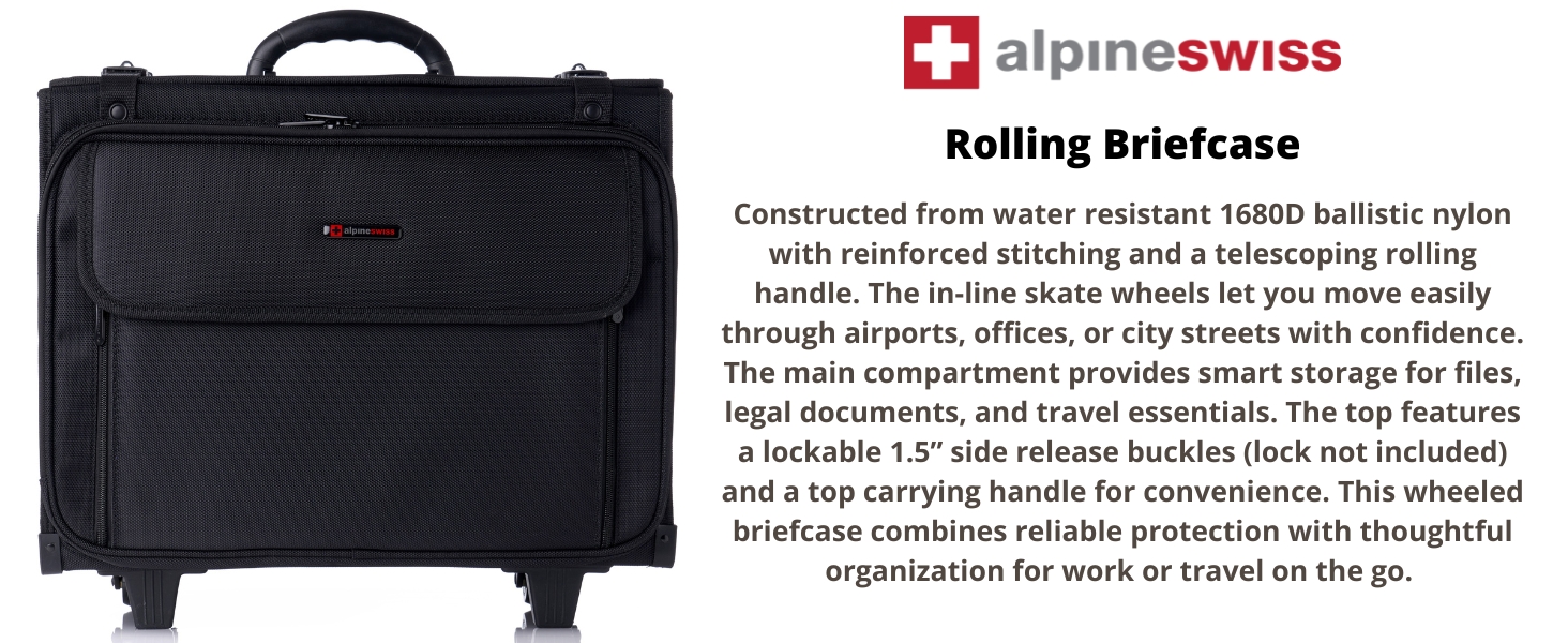 Rolling briefcase, briefcase, laptop briefcase, attaché lawyers Case, rolling case, TSA approved