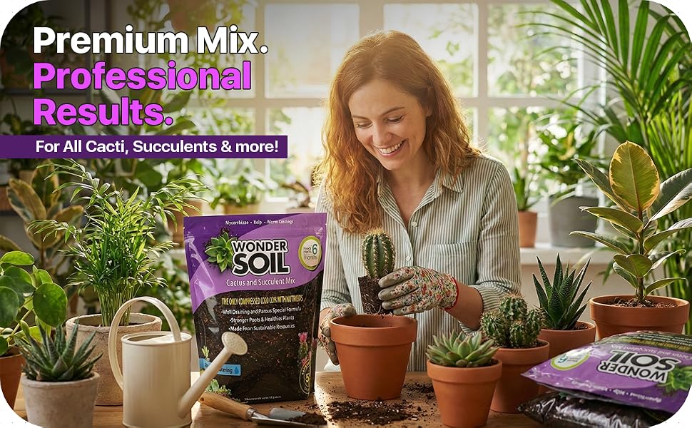cactus succulent coco coir mix porous ready formula indoor outdoor plants soil organic natural