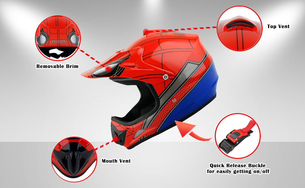 HJOY Youth Motocross Helmet Details