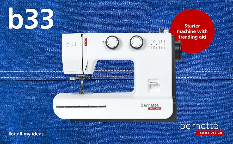 The bernette 33 in front of a denim background