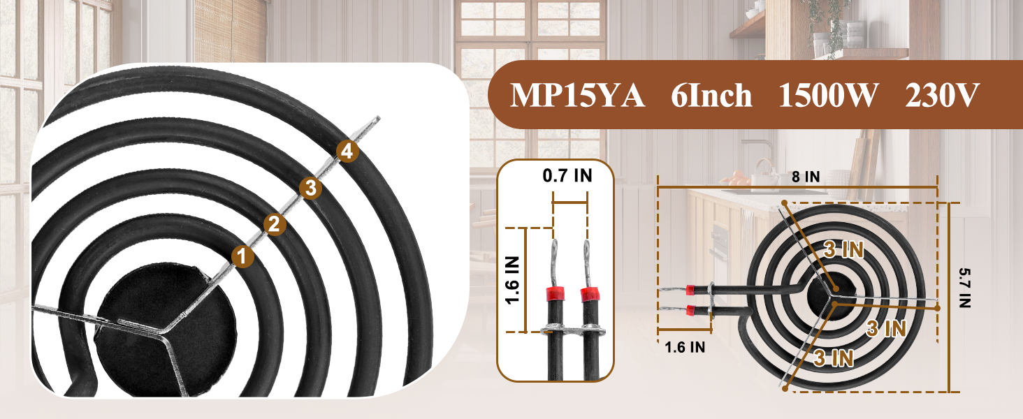 MP22YA Electric Range Burner Element Unit Set