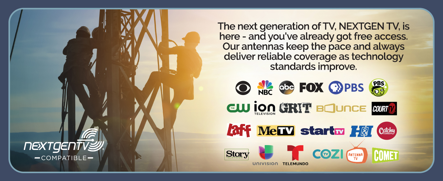 NEXTGEN TV is here and you have free access, just connect one of our digital HDTV antennas