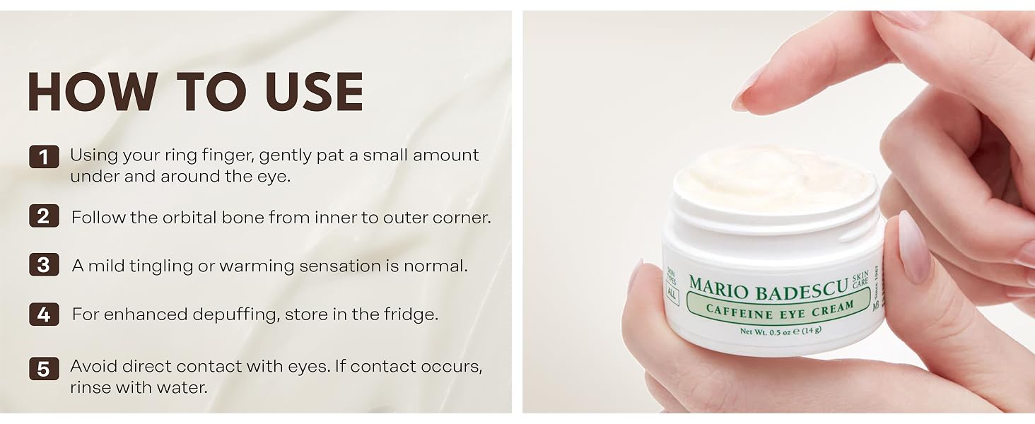 Mario Badescu Caffeine Eye Cream - How to use