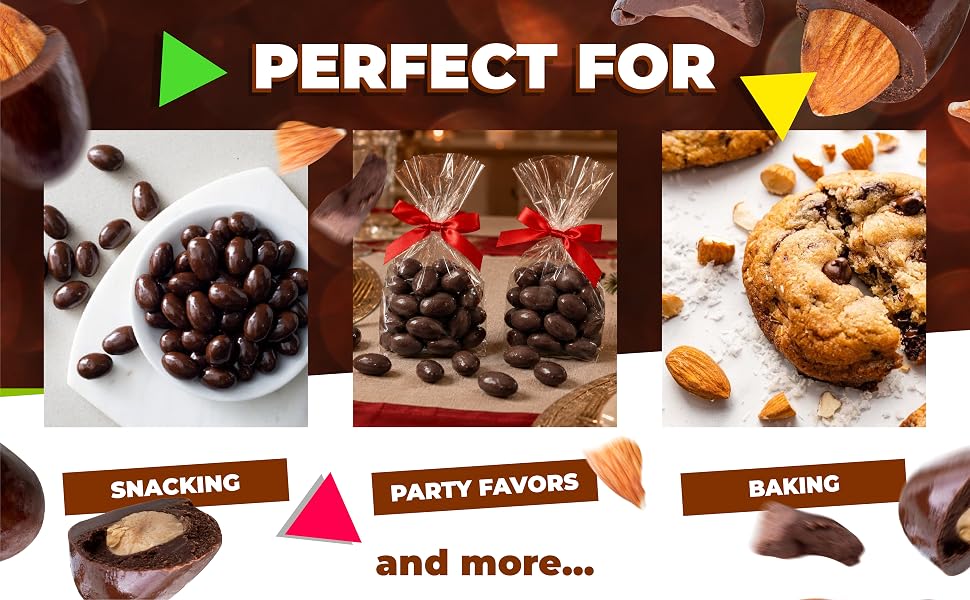 chocolate covered almonds candy for snacking party favors baking dessert topping gift