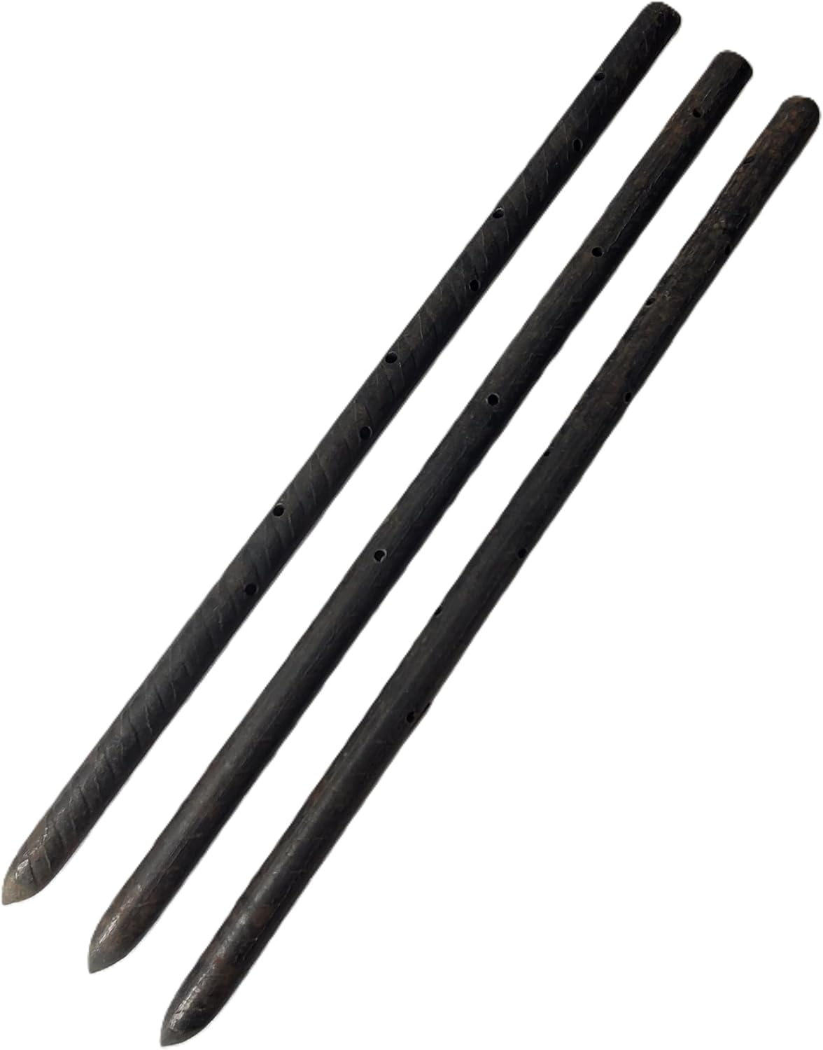 MCA 24" Round Steel Concrete Form Stakes (10 Pack) 3/4" Heavy-Duty Pointed with Holes – for Construction, Landscaping, Garden, Anchoring