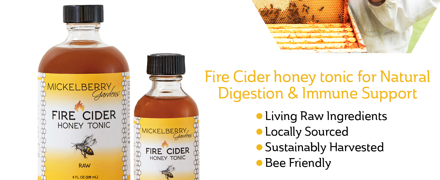 Mickelberry Gardens Fire Cider Tonic apple cider vinegar natural oxymel digestive and immune support