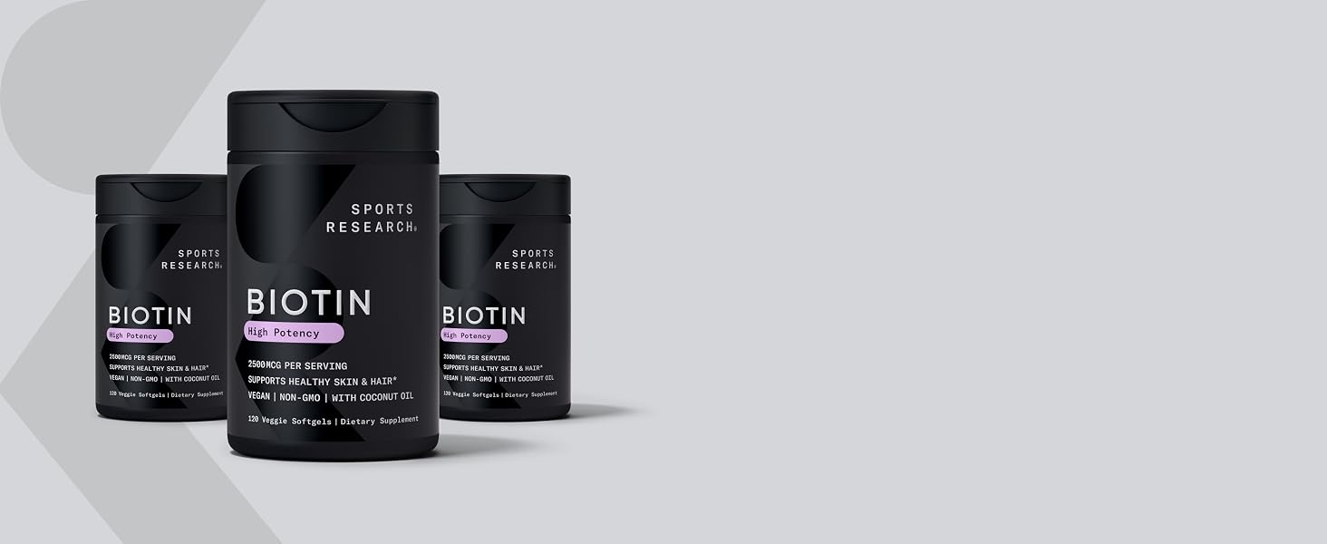 Vegan Biotin 2500mcg Extra Strength Vitamin B7 Coconut Oil Hair Keratin Support Gluten Free